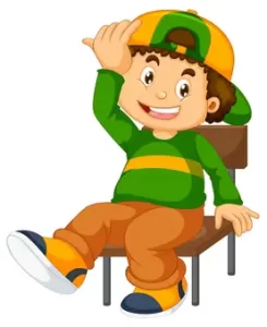 boy-sitting-on-a-chair- action verb