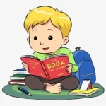 boy is reading - action verb