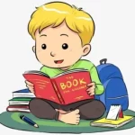 boy is reading - action verb