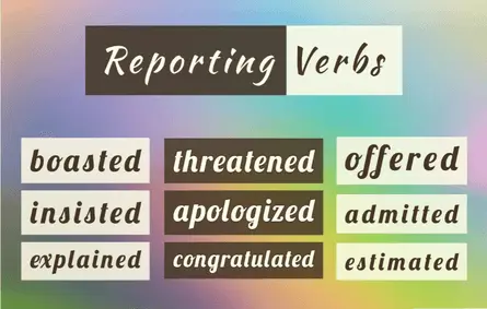 reporting verb examples