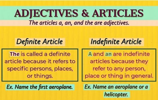 a, an, the - Adjectives & Articles