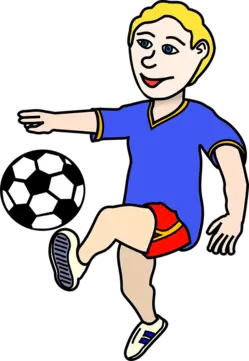 boy is kicking football- dolphin