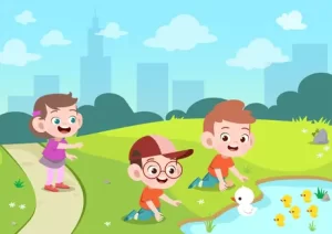 children are playing in the park- Preschool Worksheet -2