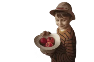 boy with apples - write words that rhyme with these words