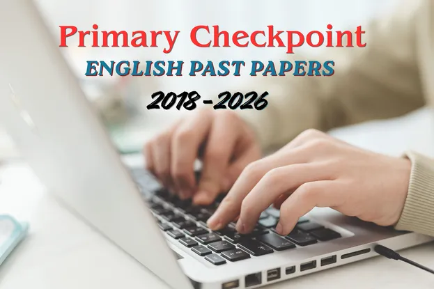 A boy is typing on the laptop keyboard - Primary Checkpoint Past Papers